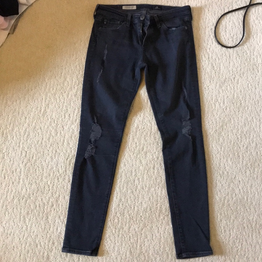 AG Legging Ankle Super Skinny Black Jeans